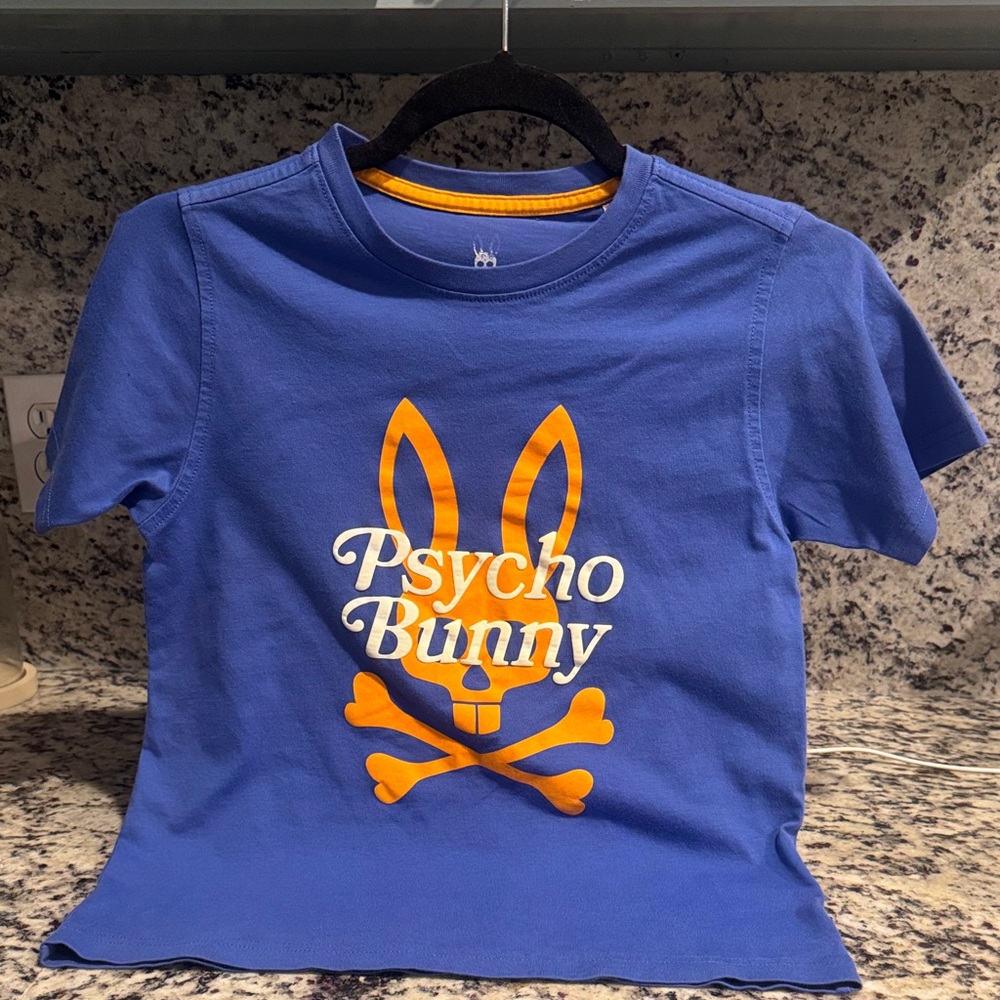 Psycho Bunny Kids Blue and Orange Graphic Tee